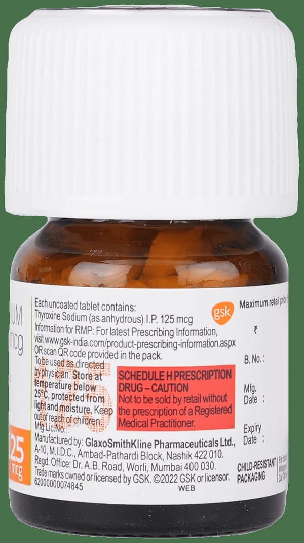 Eltroxin 125mcg Tablet