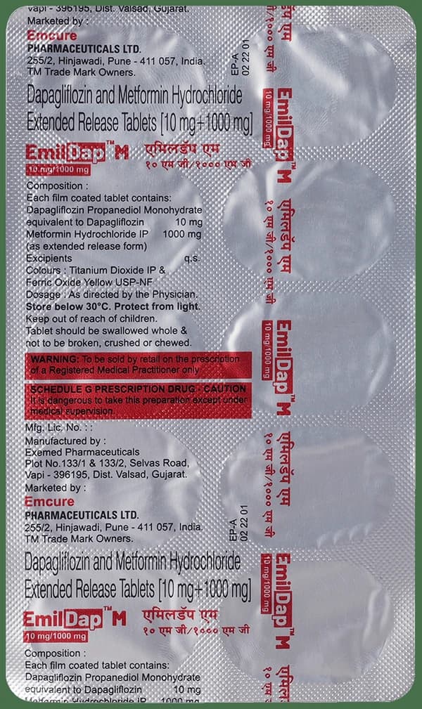 Emildap M 10mg/1000mg Tablet ER