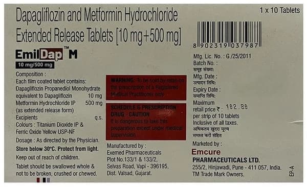 Emildap M 10mg/500mg Tablet ER