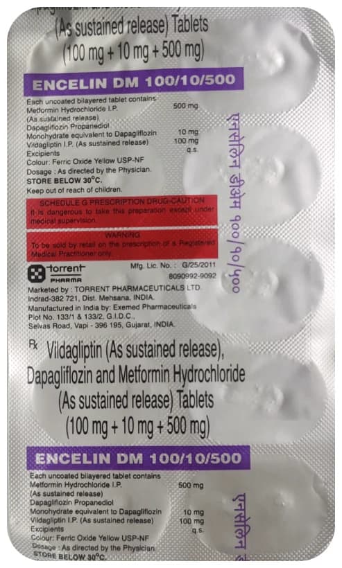 Encelin DM 100/10/500 Tablet SR