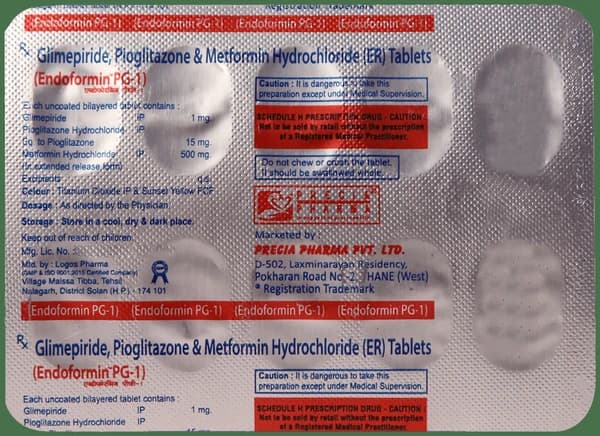 Endoformin PG 1mg/500mg/15mg Tablet SR