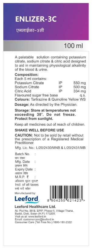 Enlizer 3C Oral Solution Sugar Free