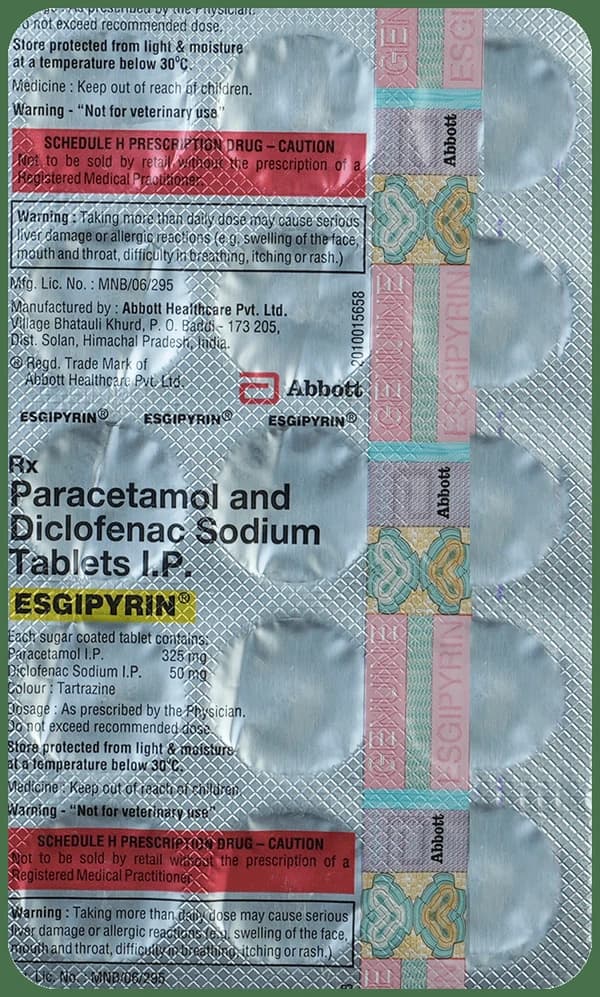 Esgipyrin 50mg/325mg Tablet