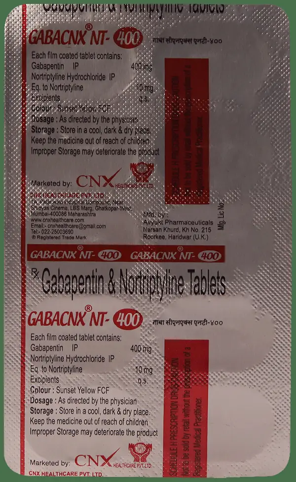 Gabacnx NT 400mg/10mg Tablet