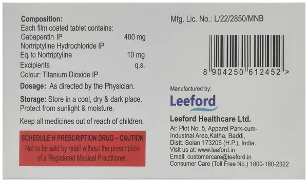 Gabipenta NT 400mg/10mg Tablet