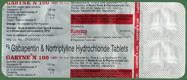 Gabyne N 100mg/10mg Tablet