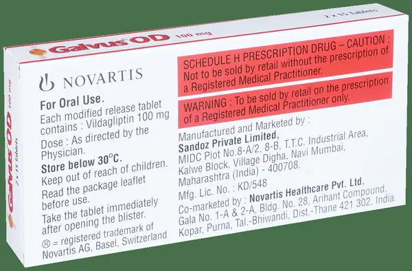 Galvus OD 100mg Tablet MR