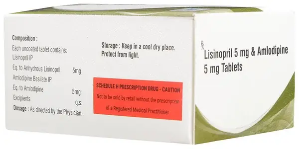 Genericart Amlodipine+Lisinopril 5mg/5mg Tablet