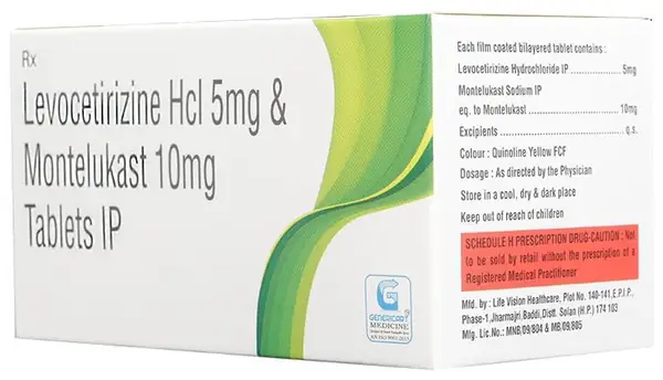 Genericart Levocetirizine+Montelukast 5mg/10mg Tablet
