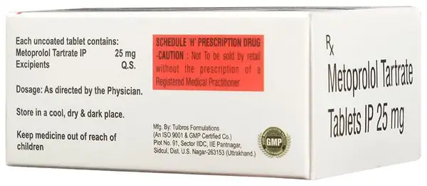 Genericart Metoprolol Tartrate 25mg Tablet