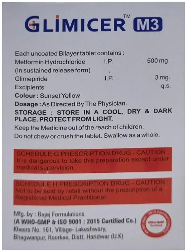 Glimicer M 3mg/500mg Tablet