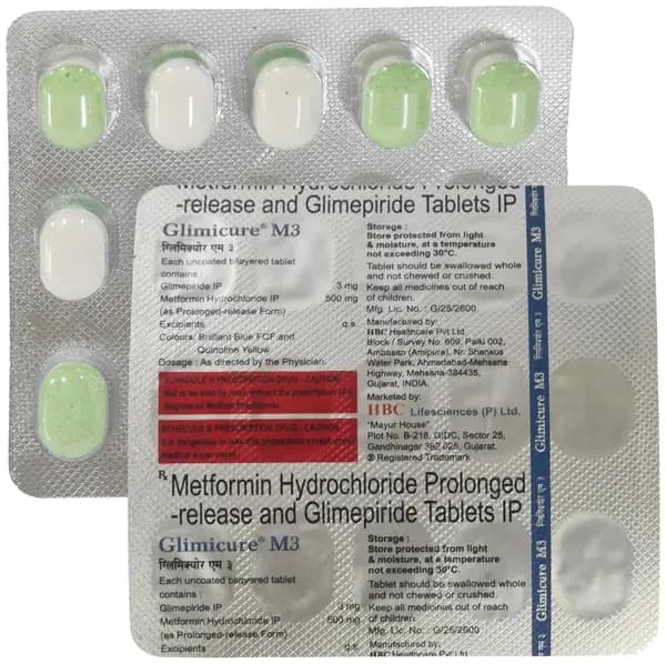 Glimicure M 3mg/500mg Tablet