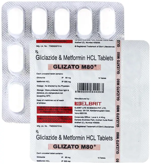 Glizato M 80mg/500mg Tablet
