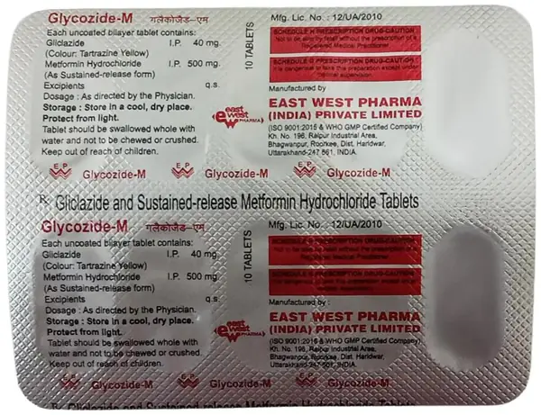 Glycozide M 40mg/500mg Tablet SR