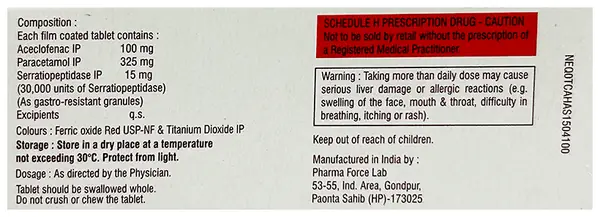 Gudgesic SP 100mg/325mg/15mg Tablet