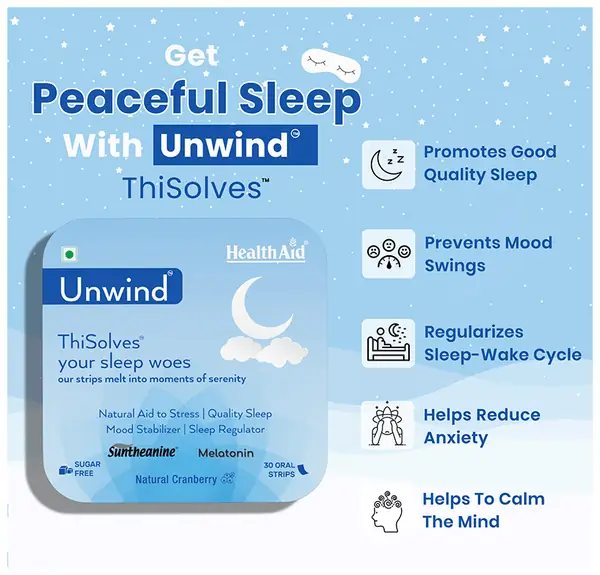 HealthAid Unwind ThiSolves Disintegrating Strip Sugar Free