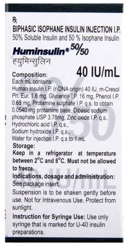 Huminsulin 50/50 Suspension for Injection 40IU/ml