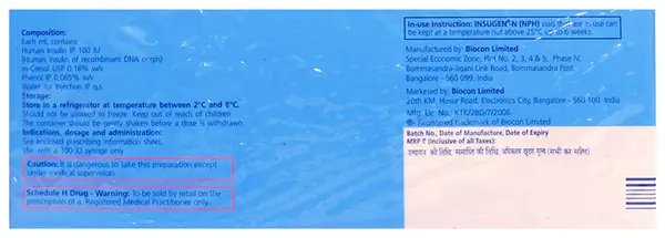 Insugen-N 100IU/ml Injection