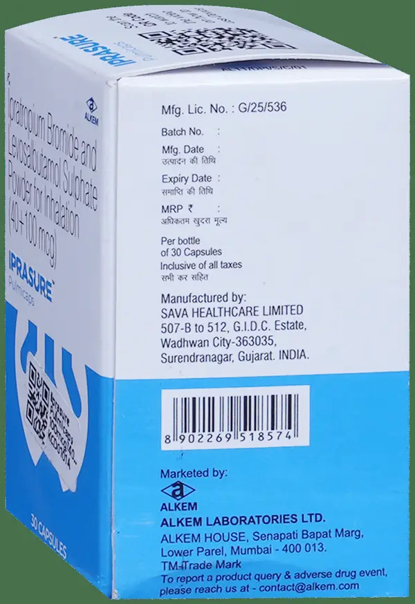 Iprasure Pulmicaps 100mcg/40mcg Capsule