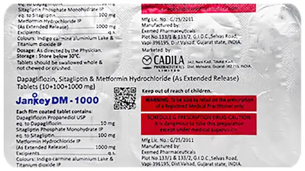 Jankey DM 10mg/1000mg/100mg Tablet