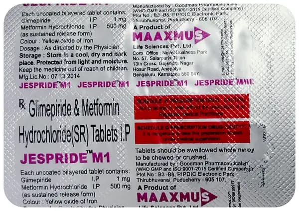 Jespride M 1mg/500mg Tablet SR