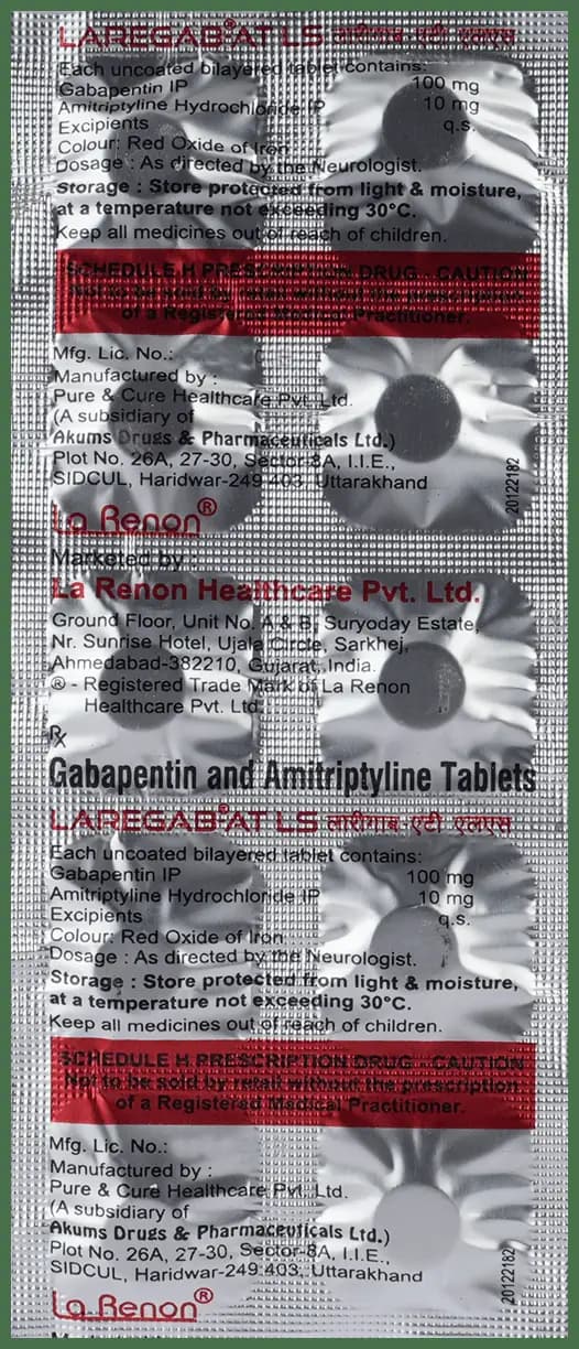 Laregab AT LS 100mg/10mg Tablet