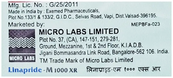 Linapride M 1000mg/5mg Tablet XR