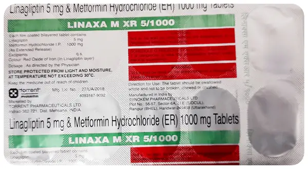 Linaxa M 1000mg/5mg Tablet XR