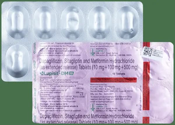 Lupisit DM 10mg/500mg/100mg Tablet