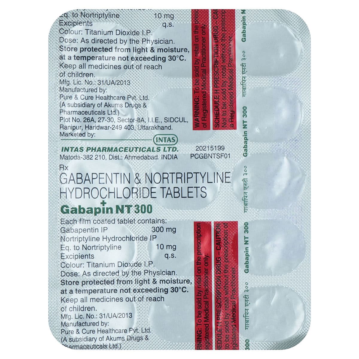 Gabapin NT 300mg/10mg Tablet