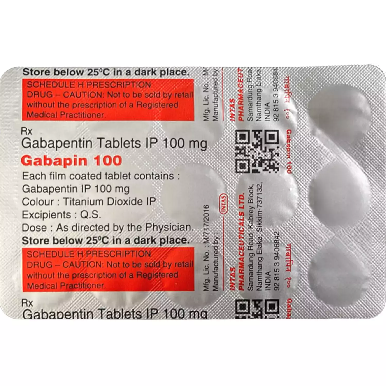 Gabapin 100 Tablet