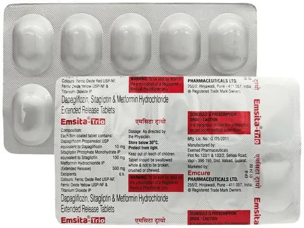 Emsita Trio 10mg/500mg/100mg Tablet ER