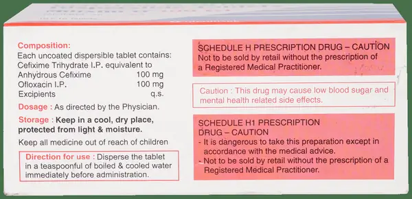 Milixim-O 100mg/100mg Tablet DT