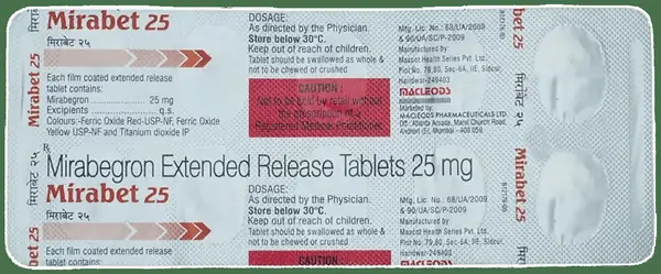Mirabet S 25mg/5mg Tablet ER