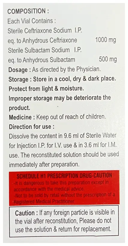 Monojack-S 1000mg/500mg Injection