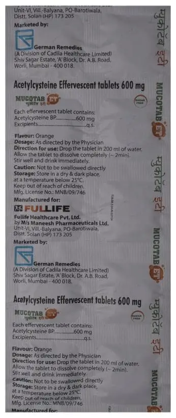 Mucotab ET Tablet Orange Sugar Free