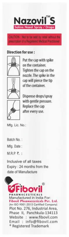 Nazovil S Saline Nasal Spray/Drops