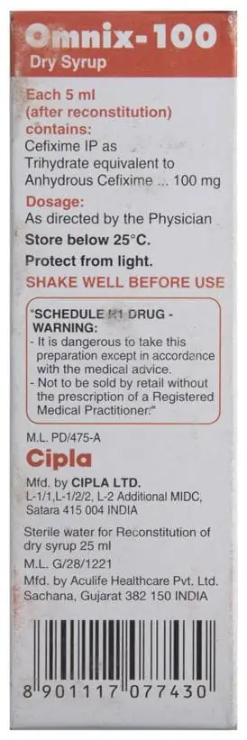 Omnix 100 Dry Syrup Strawberry