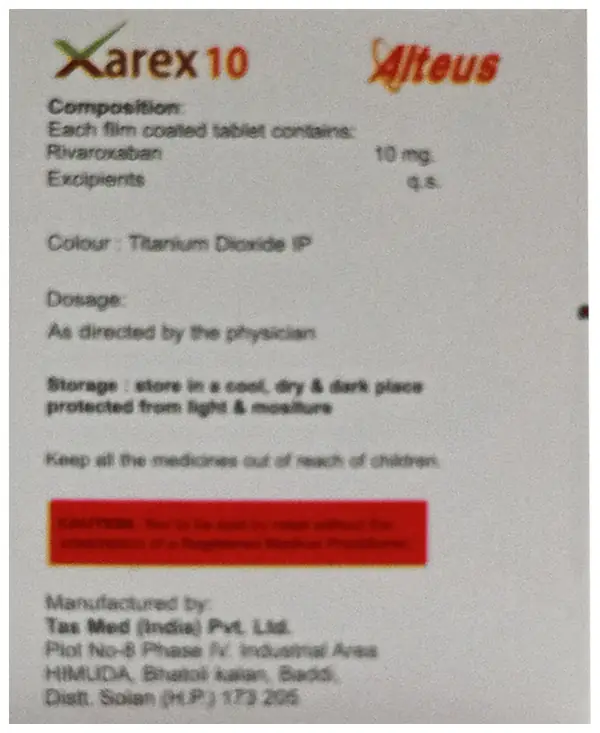 Xarex 10mg Tablet