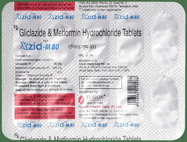 Xzid M 80mg/500mg Tablet XR