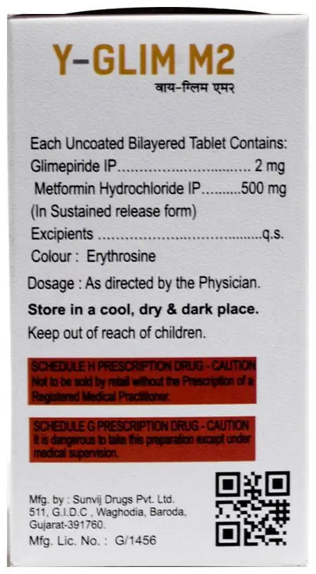 Y Glim M 2mg/500mg Tablet SR