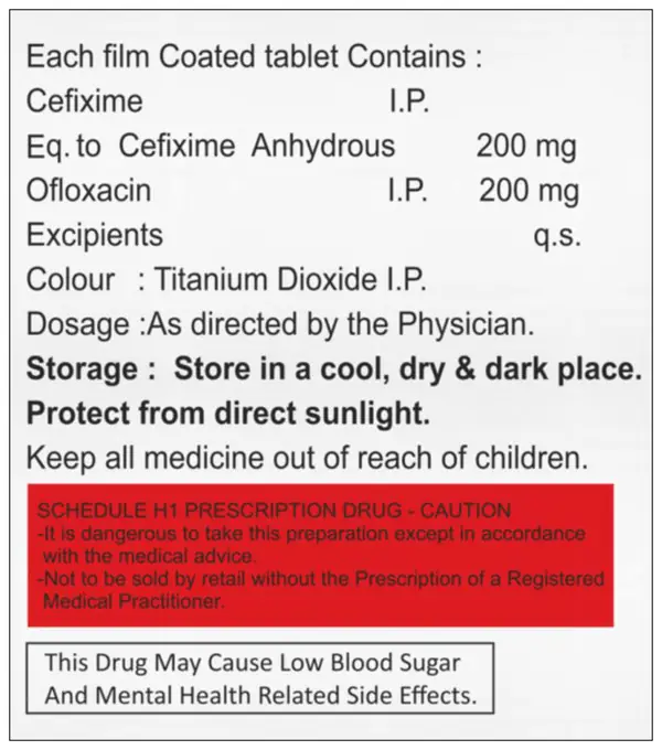 Yepcef O 200mg/200mg Tablet