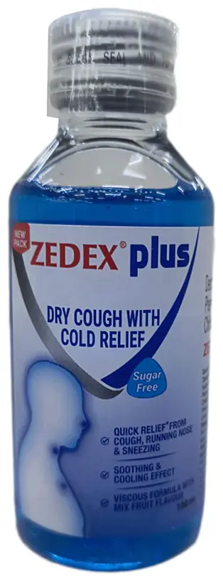 Zedex Plus Cough Syrup Sugar Free