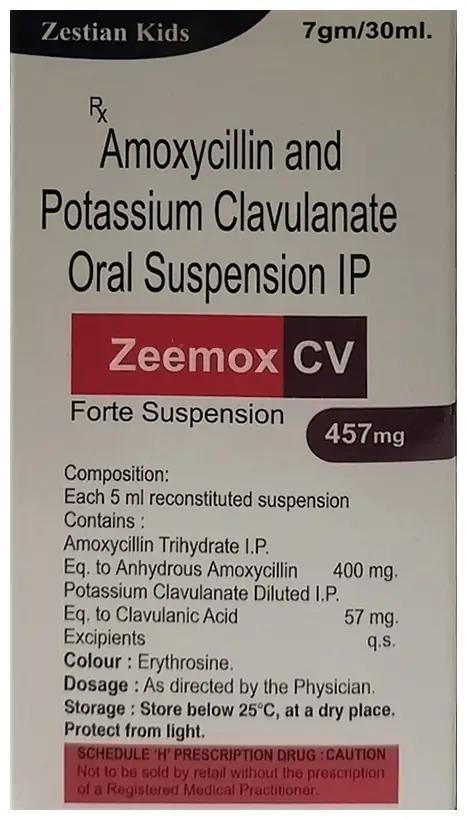 Zeemox CV Forte 457mg Oral Suspension Orange
