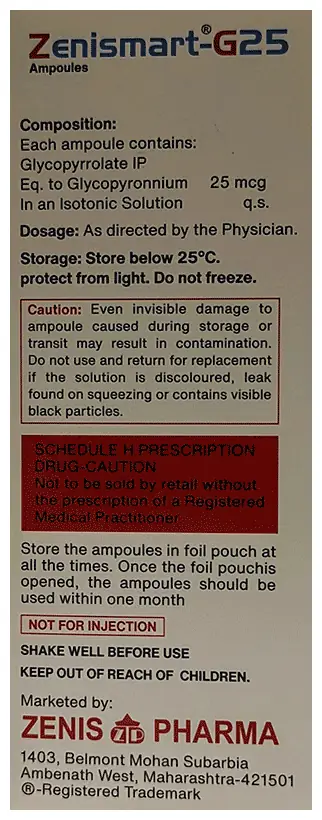 Zenismart-G25 Ampoules (2ml Each)