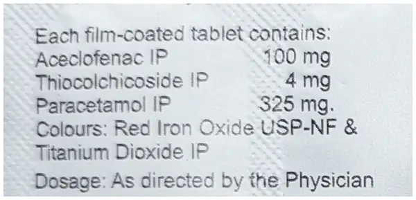 Zerodol TH Max 4mg/100mg/325mg Tablet